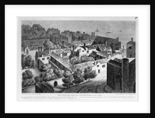 Winchester House, Southwark in about 1649, published in 1812 by Wenceslaus Hollar