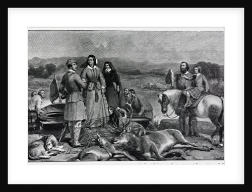 Queen Victoria landing at Loch Muick, after the painting of 1850 by Edwin Landseer