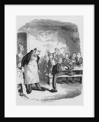 Oliver asking for more by George Cruikshank
