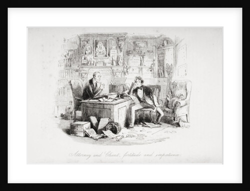 Attorney and Client, fortitude and impatience by Hablot Knight (1815-92) Browne