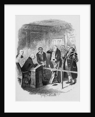 Oliver escapes being bound apprentice to the sweep by George Cruikshank