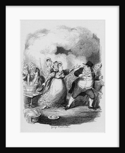 Mr Bumble degraded in the eyes of the paupers by George Cruikshank