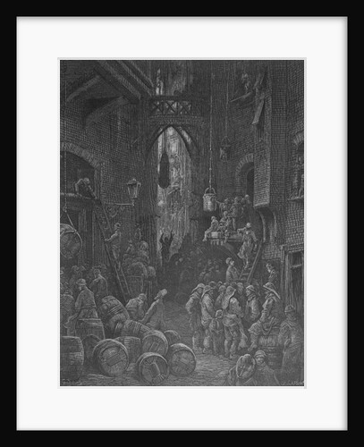 A Riverside Street by Gustave Dore