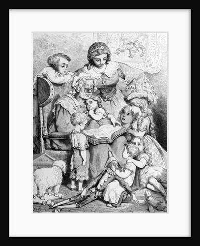 Grandmother telling a story to her grandchildren by Gustave (after) Dore