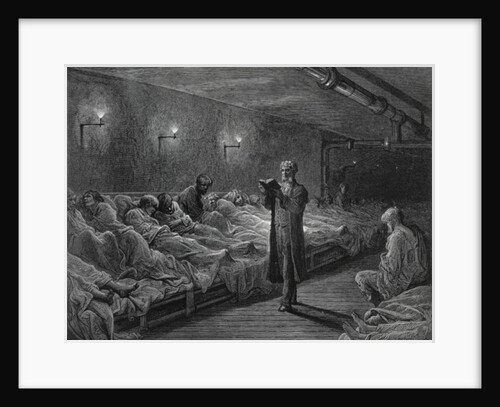 Scripture Reader in a Night Refuge by Gustave Dore