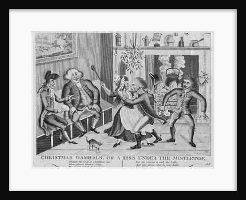Christmas Gambols, or a Kiss Under the Mistletoe, 1794 by English School