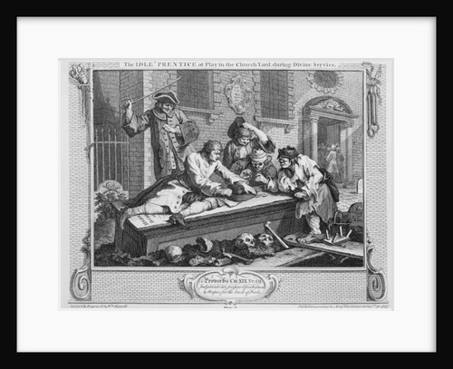 The Idle 'Prentice at Play in the Church Yard During Divine Service, plate III of 'Industry and Idleness', 1747 by William Hogarth