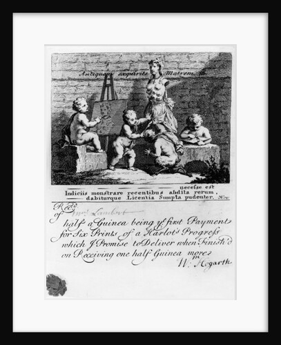 A Subscription Ticket for 'A Harlot's Progress', 1731 by William Hogarth