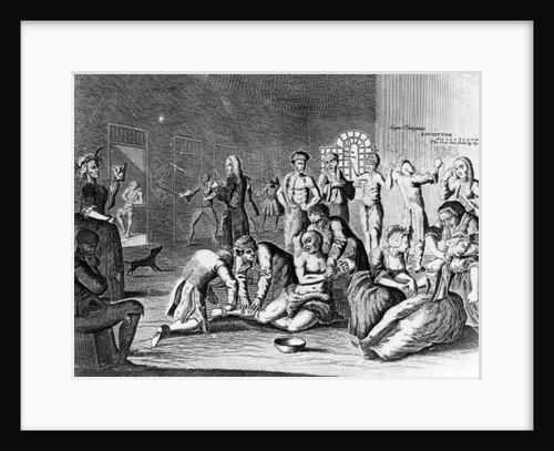 Scene in a Madhouse, from A Rake's Progress by William (after) Hogarth