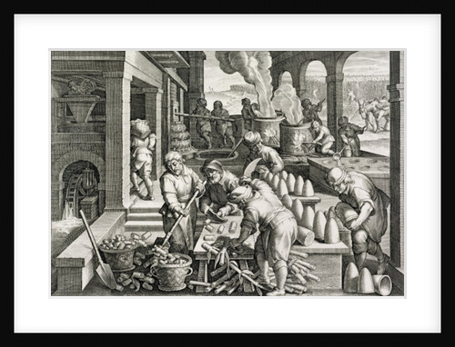 A Sugar Mill and the Production of Sugar Loaves by Jan van der (1523-1605) (after) Straet