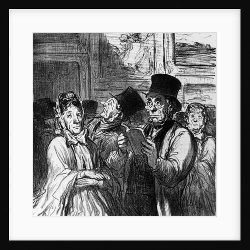 Caricature of visitors to an Art Exhibition before a painting by Gustave Moreau by Honore Daumier