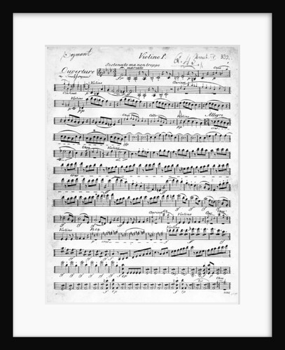 Sheet Music for the Overture to 'Egmont' by Ludwig van Beethoven, written between 1809-10 by German School