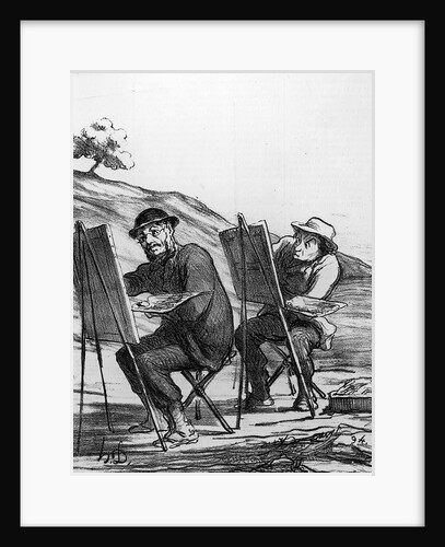 Cartoon lampooning landscape painters by Honore Daumier