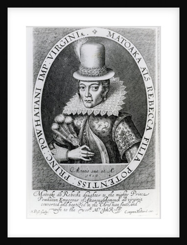 Pocahontas, 1616 by Simon de Passe