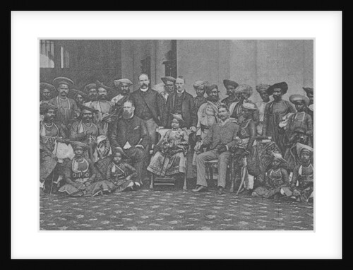The Young Maharaja of Gwalior with his guardian Sir Lepel Griffin and court, c.1886 by (after) English photographer
