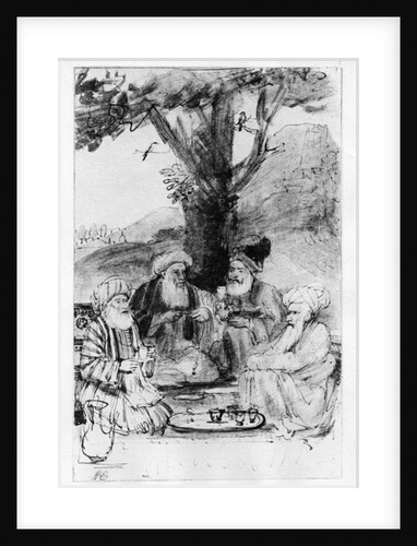 Four orientals seated under a tree, c.1659 by Rembrandt Harmensz. van Rijn