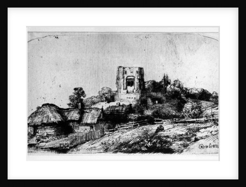 Landscape with a Tower, 1650 by Rembrandt Harmensz. van Rijn