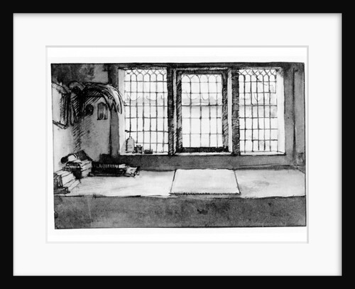 Artist's worktable at the window overlooking the river, c.1650 by Willem Drost