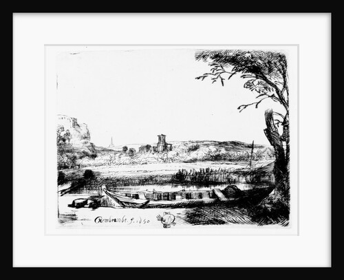 View of a Canal, 1650 by Rembrandt Harmensz. van Rijn