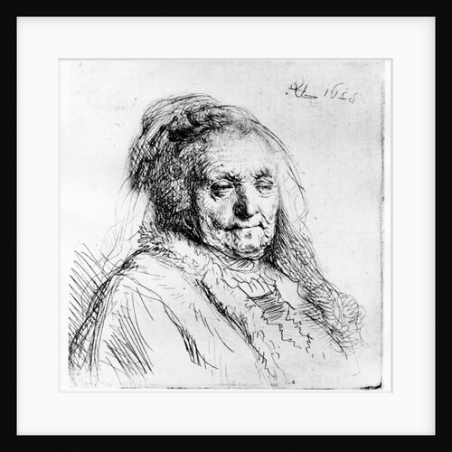Portrait of the artist's mother, 1628 by Rembrandt Harmensz. van Rijn