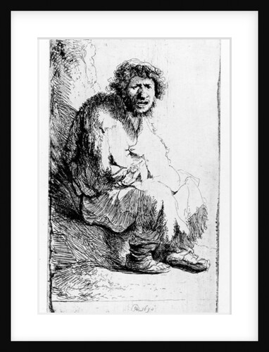 Beggar seated on a bank, 1630 by Rembrandt Harmensz. van Rijn