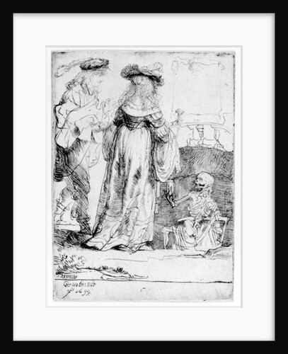 Death appearing to a wedded couple from an open grave, 1639 by Rembrandt Harmensz. van Rijn