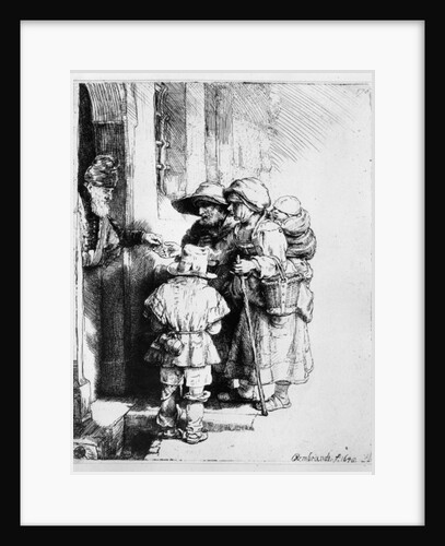 Beggars receiving alms, 1648 by Rembrandt Harmensz. van Rijn