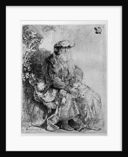 Abraham holding young Isaac by Rembrandt Harmensz. van Rijn