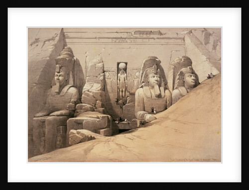 Front Elevation of the Great Temple of Aboo Simbel, Nubia by David Roberts