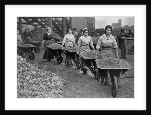 Women Barrowing Coke at a Gas Works, War Office photographs, 1916 by English Photographer