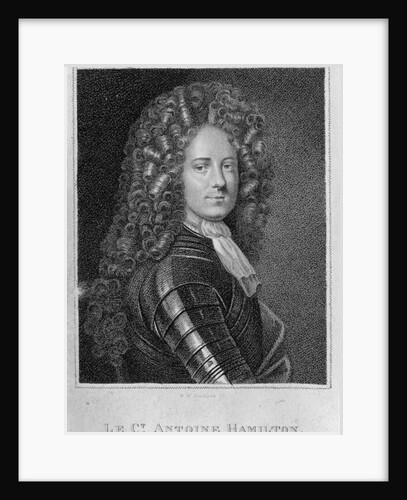 Frontispiece to the 'Memoirs of Count Grammont' showing a portrait of the author, Antoine Hamilton by English School