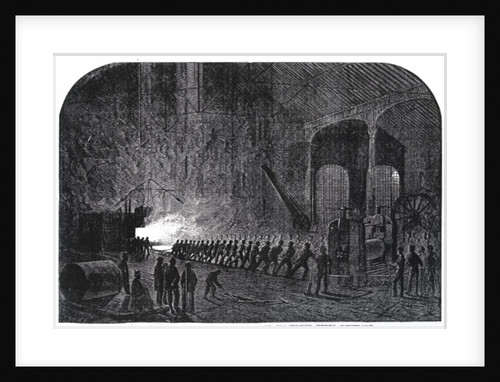 Process of rolling armour-plates for Her Majesty's ships at the Alas Steelworks, Sheffield by Mason Jackson