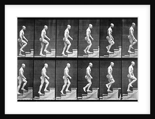 Man ascending stairs by Eadweard Muybridge