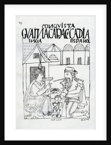 An Inca asks a Spaniard what he eats, he replies 'Gold' by Felipe Huaman Poma de Ayala