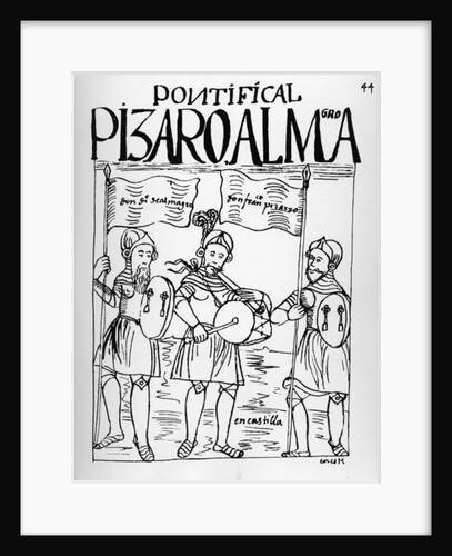 Diego de Almagro and Francisco Pizarro in Castile by Felipe Huaman Poma de Ayala