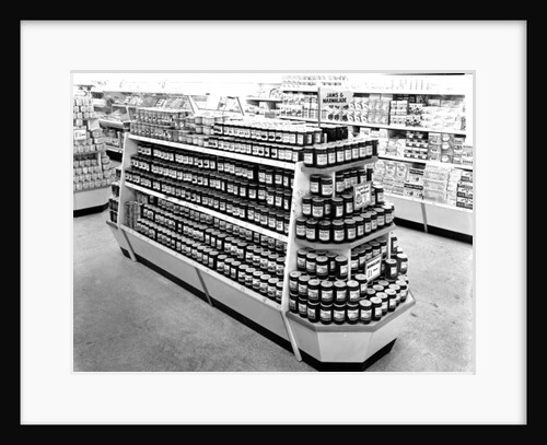 Jam and Marmalade aisle, Woolworths store, 1956 by English Photographer