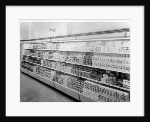 Tea and sugar aisle, Woolworths store, 1956 by English Photographer