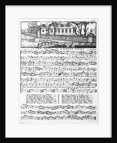 Sheet music for 'A New Song on Sadler's Wells', 1746 by English School