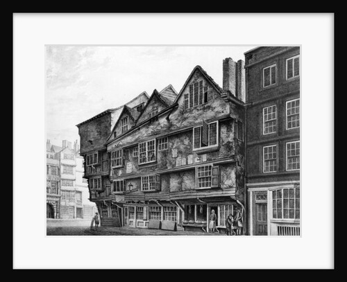 Old Houses and Shopfronts on Chancery Lane, London, 1798 by English School