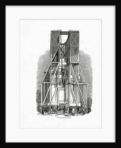 Raising the Wellington Statue, published in 'The Illustrated London News', 3rd October 1846 by Ebenezer Landells
