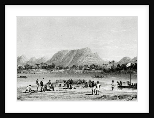 Mountains & Market Canoes near Bokwen by William Allen
