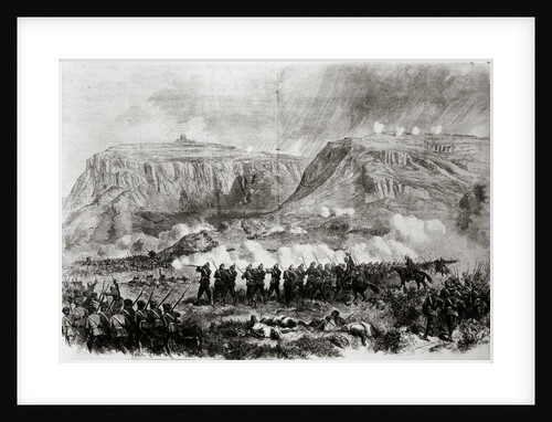 The Abyssinian Expedition: The Battle at Arogee, before Magdala, on Good Friday, April 10, published in 'The Illustrated London News'. 1868 by English School