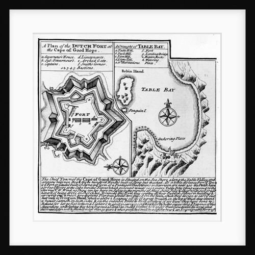 A Plan of the Dutch Fort at the Cape of Good Hope and A Draught of Table Bay by English School