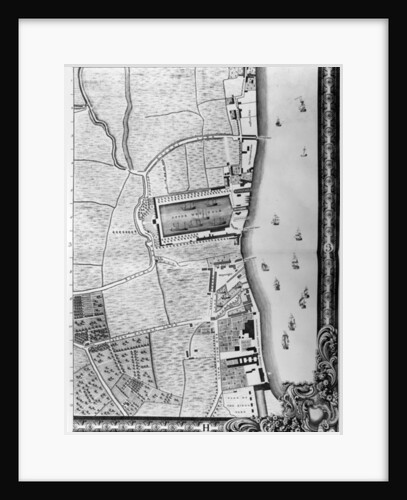 A Map of the Lower Rotherhithe Docks, London, 1746 by John Rocque