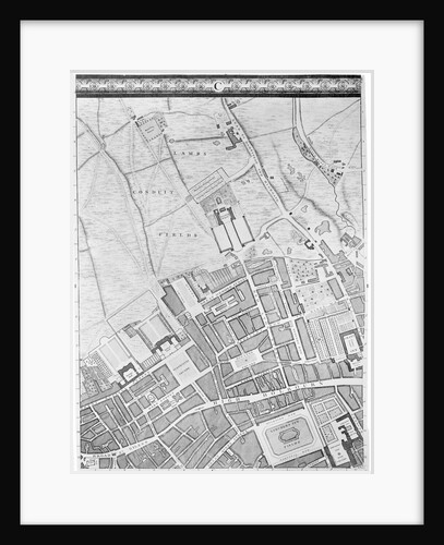 A Map of Bloomsbury and Holborn, London, 1746 by John Rocque