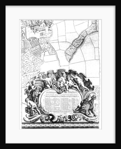 Inscription from Rocque's map of London, listing the city's Aldermen and their areas, 1746 by John Rocque