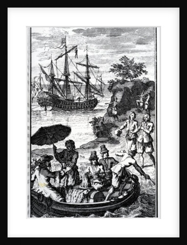 French Illustration for 'Robinson Crusoe' by Daniel Defoe by French School