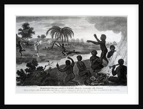 Robinson Crusoe releases a Savage, whom he afterwards calls Friday by English School