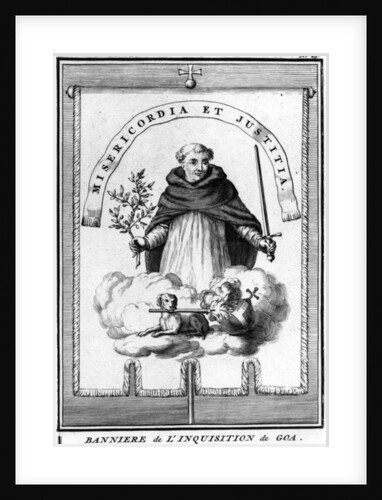 Banner of the Goa Inquisition, published in 'Relation de l'Inquisition de Goa' by Charles Dellon, published 1687 by French School