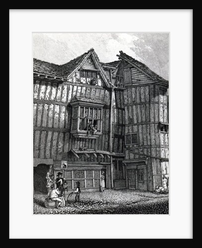 Home of Dick Whittington, South East View of the Old House lately standing in Sweedon's Passage, Grubb Street, 1811 by John Thomas Smith